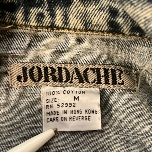 Vintage 90's hand painted jordache denim jacket southwest cow print - Picture 2 of 14